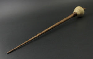 Bird bead spindle in spalted tamarind and walnut