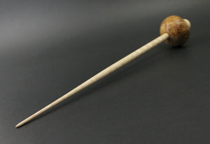 Mushroom support spindle in maple burl and curly maple