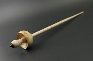 Mushroom support spindle in Karelian birch and curly maple
