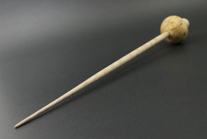 Mushroom support spindle in Karelian birch and curly maple