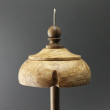 Load image into Gallery viewer, Drop spindle in maple burl and walnut