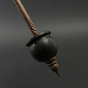 Cauldron spindle in bog oak and walnut