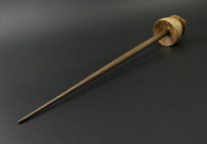 Teacup spindle in Karelian birch and walnut
