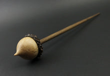 Load image into Gallery viewer, Acorn support spindle in Karelian birch and walnut
