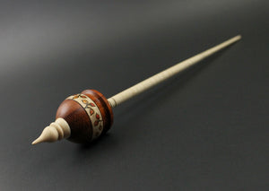 Cauldron spindle in padauk and curly maple