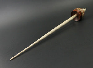 Cauldron spindle in padauk and curly maple