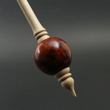 Load image into Gallery viewer, Bead spindle in hand dyed maple burl and curly maple