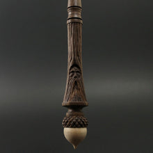 Load image into Gallery viewer, Oak King wand spindle in walnut and curly maple