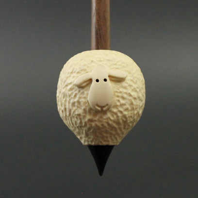 Sheep support spindle in holly and walnut (<font color=