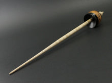 Load image into Gallery viewer, Cauldron spindle in Indian ebony, thuya burl, and curly maple