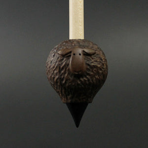 Sheep support spindle in walnut and curly maple (<font color="red"<b>RESERVED</b></font> for Beansi)