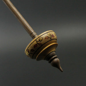 Tibetan style spindle in canarywood and walnut