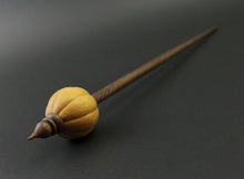 Load image into Gallery viewer, Pumpkin bead spindle in osage orange and walnut