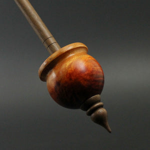 Cauldron spindle in hand dyed maple burl and walnut