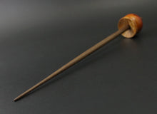 Load image into Gallery viewer, Cauldron spindle in hand dyed maple burl and walnut