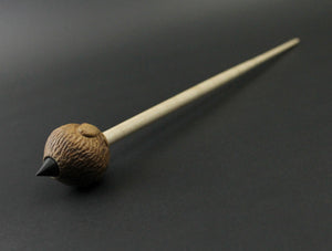 Sheep support spindle in walnut and curly maple