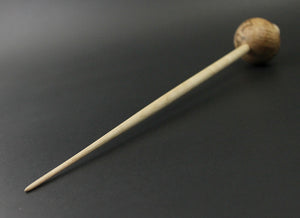 Mushroom support spindle in maple burl and curly maple