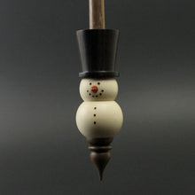 Load image into Gallery viewer, Snowman support spindle in holly, Indian ebony, and walnut