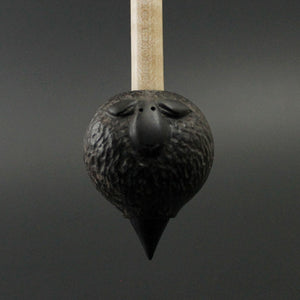 Sheep support spindle in Indian ebony and curly maple
