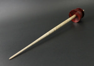 Teacup spindle in hand dyed maple burl and curly maple