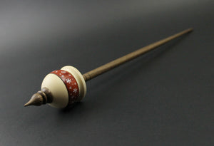 Cauldron spindle in redheart, holly, and walnut