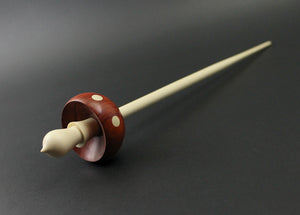 Mushroom support spindle in redheart and holly