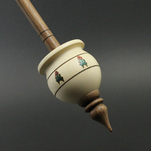 Cauldron spindle in holly and walnut