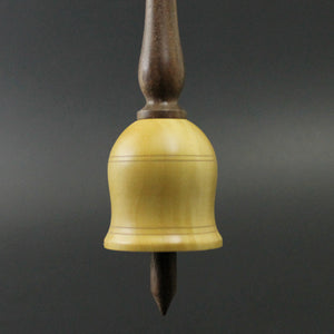 Bell support spindle in yellowheart and walnut