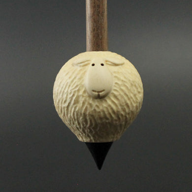 Sheep support spindle in holly and walnut (<font color=