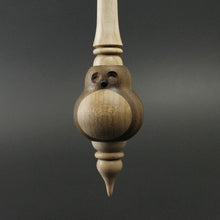 Load image into Gallery viewer, Owl bead spindle in walnut and curly maple
