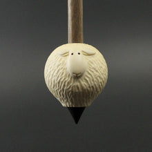Load image into Gallery viewer, Sheep support spindle in holly and walnut (&lt;font color=&quot;red&quot;&lt;b&gt;RESERVED&lt;/b&gt;&lt;/font&gt; for Alice)