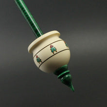 Load image into Gallery viewer, Cauldron spindle in holly and hand dyed curly maple