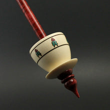 Load image into Gallery viewer, Teacup spindle in holly and hand dyed curly maple