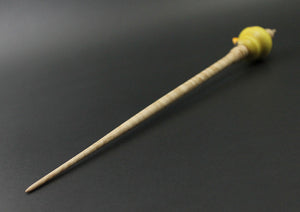 Bird bead spindle in hand dyed maple and curly maple