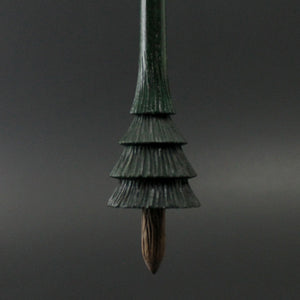 Pine tree spindle in hand dyed walnut (<font color="red"<b>RESERVED</b></font> for Eva)