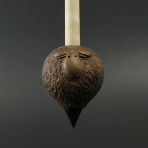 Sheep support spindle in walnut and curly maple (<font color="red"<b>RESERVED</b></font> for Cathy)