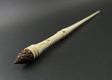 Load image into Gallery viewer, Holly King wand spindle in holly and walnut (&lt;font color=&quot;red&quot;&lt;b&gt;RESERVED&lt;/b&gt;&lt;/font&gt; for Ann)