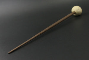 Sheep support spindle in holly and walnut