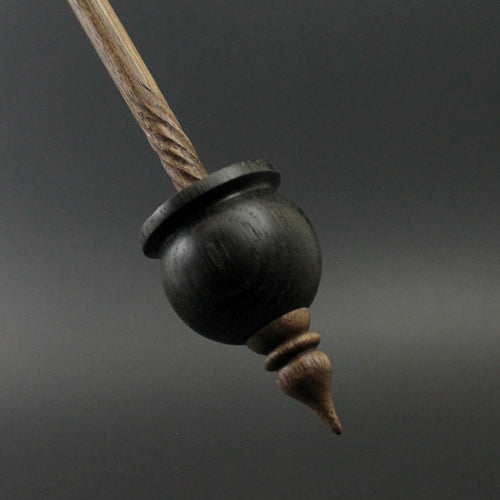 Cauldron spindle in bog oak and walnut