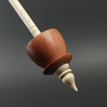 Load image into Gallery viewer, Teacup spindle in pink ivory and curly maple