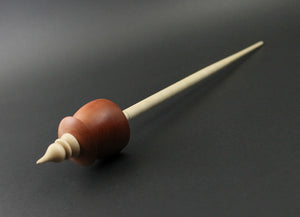 Teacup spindle in pink ivory and curly maple