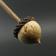 Load image into Gallery viewer, Acorn support spindle in Karelian birch and walnut