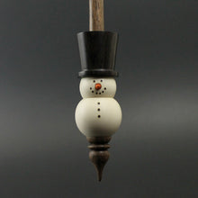 Load image into Gallery viewer, Snowman support spindle in holly, Indian ebony, and walnut