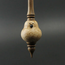 Load image into Gallery viewer, Bird bead spindle in birdseye maple, ebony, and walnut