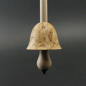 Mushroom support spindle in Karelian birch and curly maple