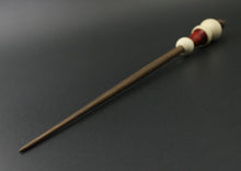 Load image into Gallery viewer, Snowman support spindle in holly, hand dyed birdseye maple, and walnut