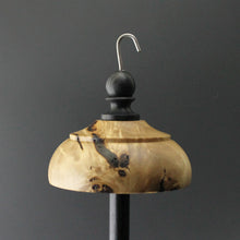 Load image into Gallery viewer, Drop spindle in mappa burl and frogwood