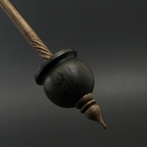 Cauldron spindle in bog oak and walnut