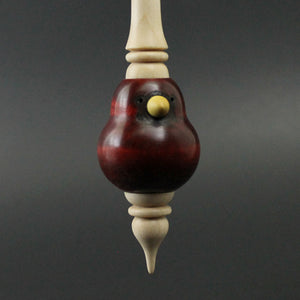 Bird bead spindle in hand dyed curly maple and curly maple