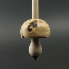 Load image into Gallery viewer, Mushroom support spindle in mappa burl and curly maple